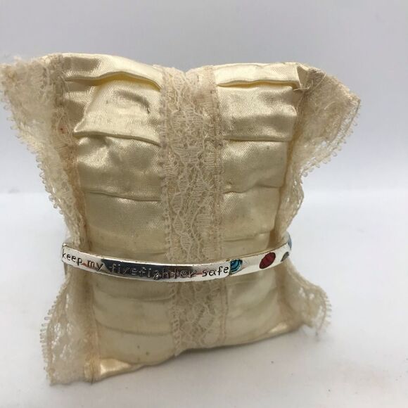 Fireman Blessing Enamel Charm Bracelet Sil… - Picture 7 of 14